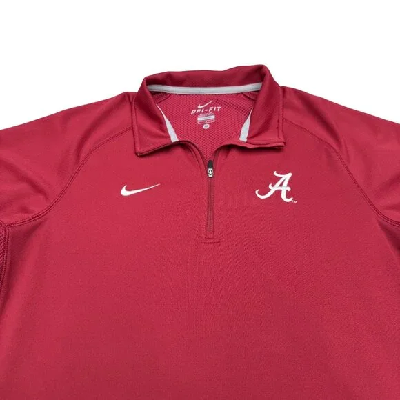 Nike Men's Alabama Crimson Tide Coaches 1/4 Zip SS Dri-Fit Polo Shirt, Size M - Picture 3 of 7